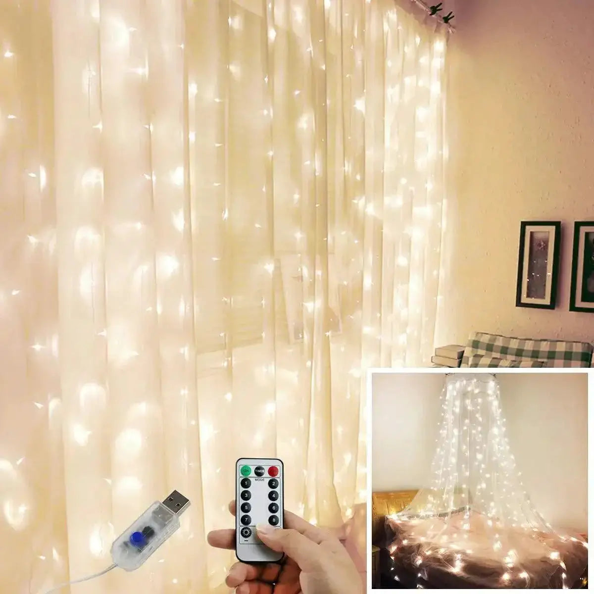 3M Led Fairy Curtain Lights Magical Decor For Holidays