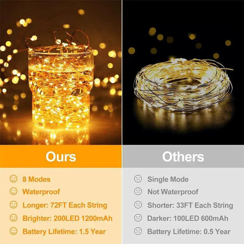 Solar Festoon LED Fairy Lights Outdoor Garden Decor