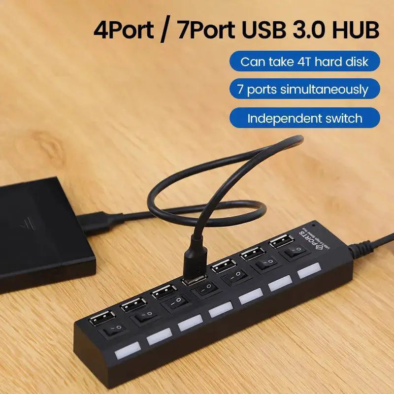 OLAF USB Hub 7 Port Splitter For Expanded Connectivity