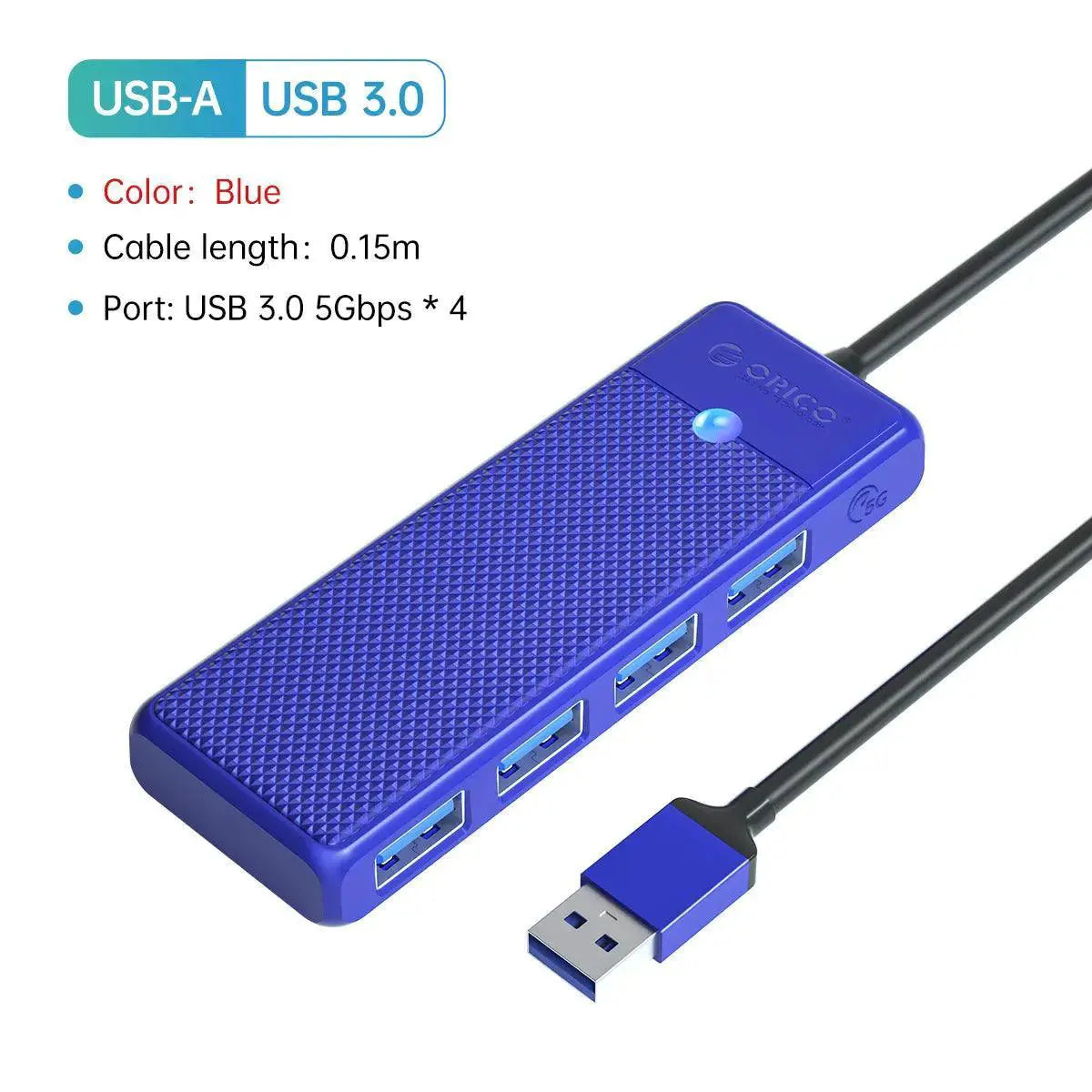 Orico Type C Hub USB High Speed 4 Port Data Splitter