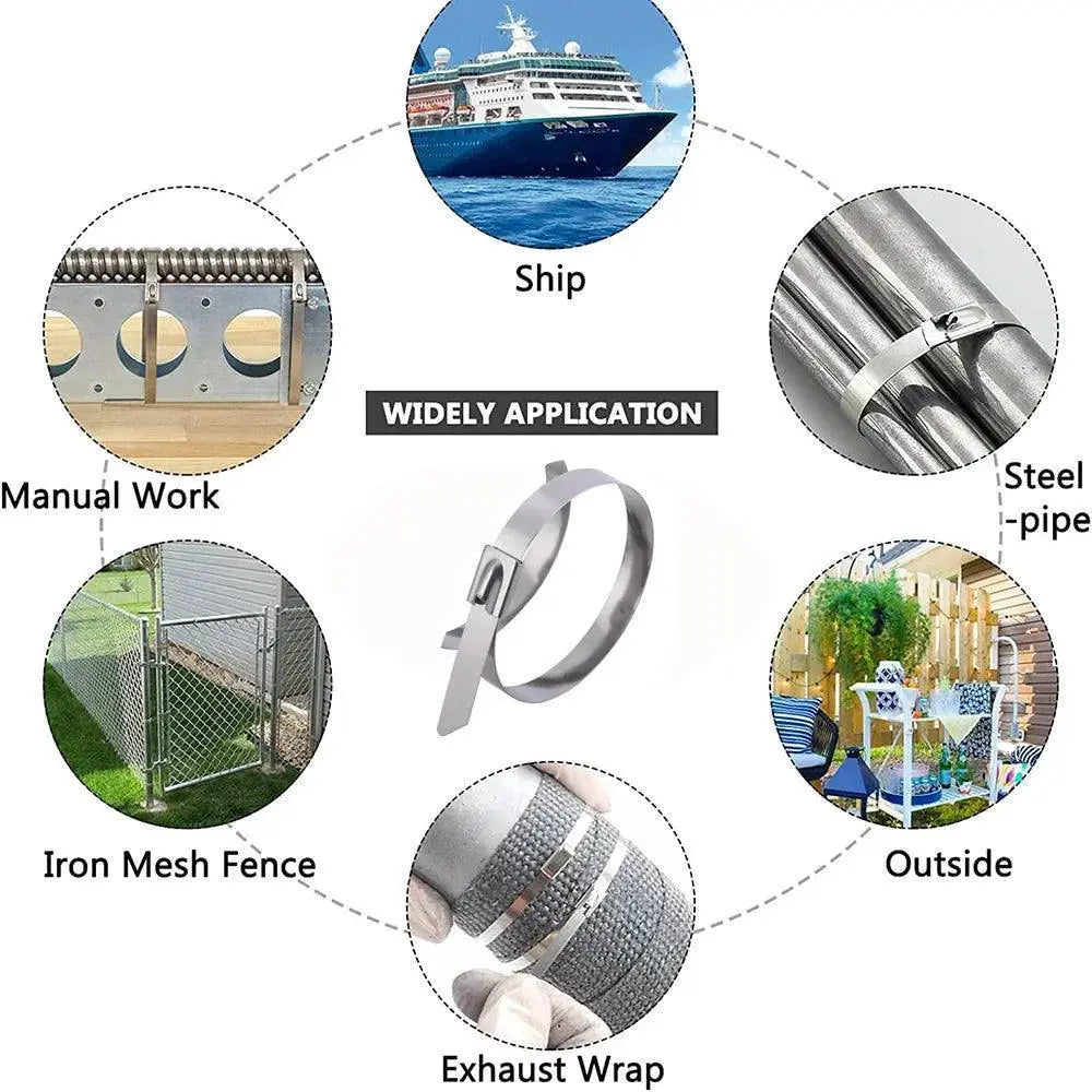 Stainless Steel Cable Ties Premium Wire Organizer Kit Set