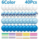 Blue And Rose Gold Latex Balloons Set For Celebrations