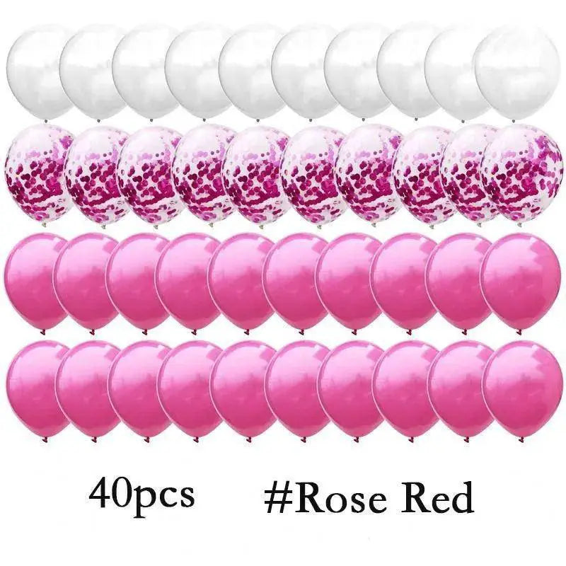 Blue And Rose Gold Latex Balloons Set For Celebrations