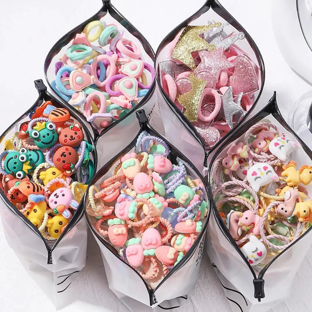 Kids Hair Ties Fashionable Elastic Set For Little Ones