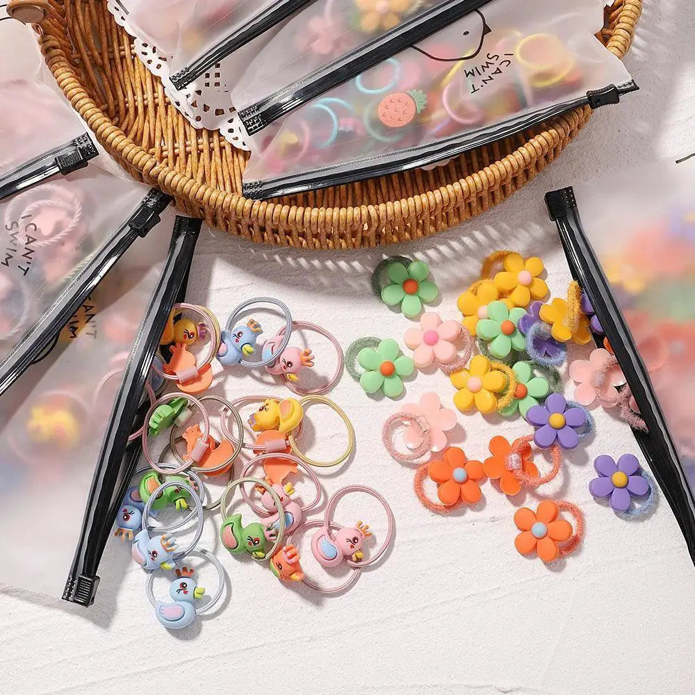 Kids Hair Ties Fashionable Elastic Set For Little Ones