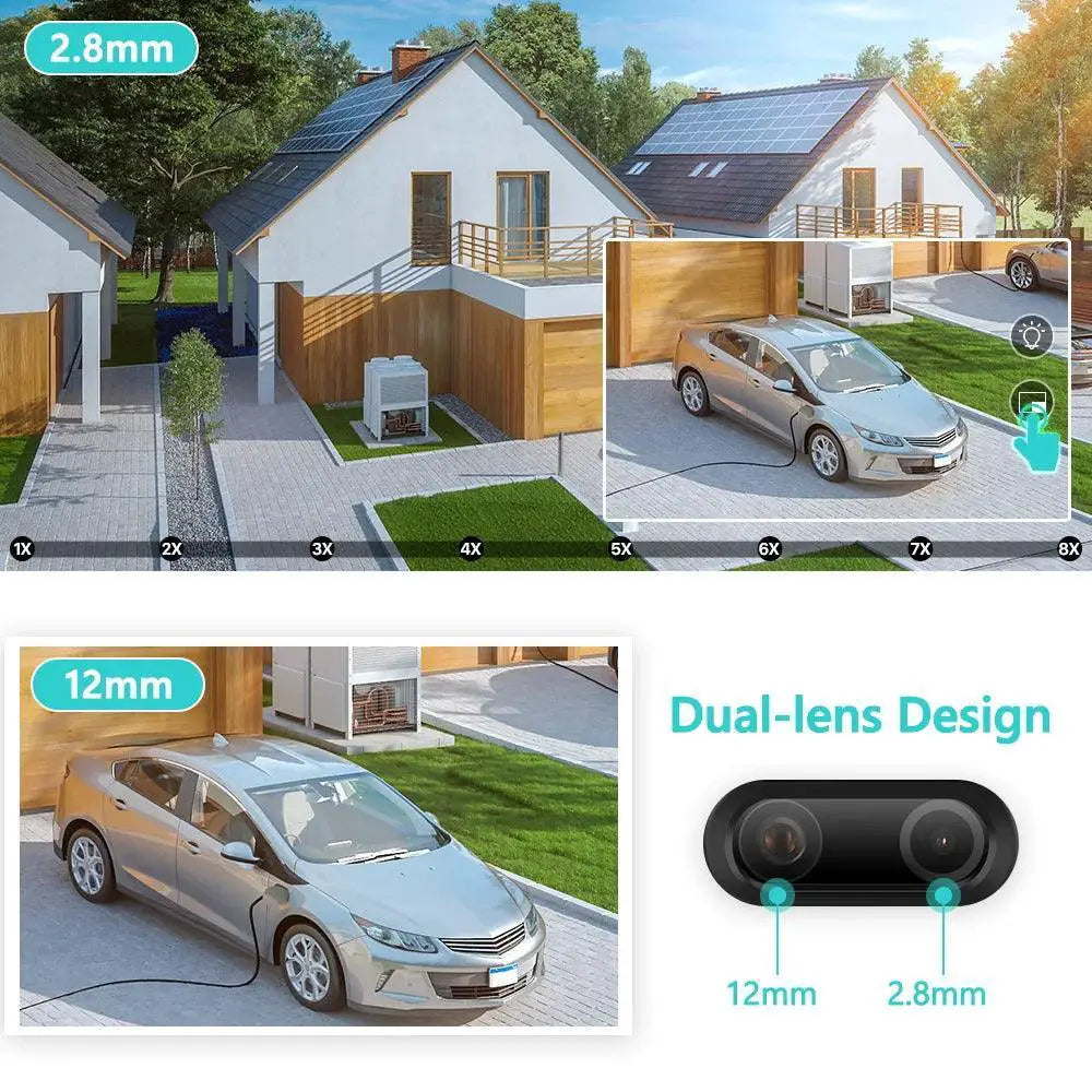 8MP WiFi Security Camera with Dual Lens Night Vision