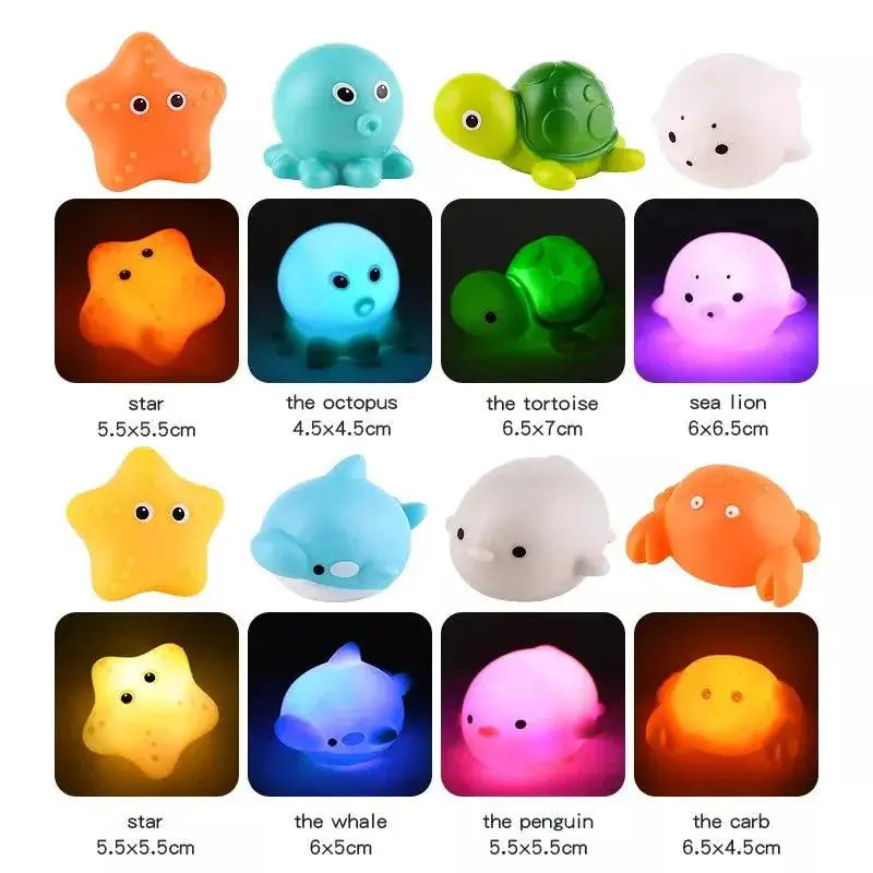 Cute Animals LED Light Up Frogs For Kids Bath Time Toy