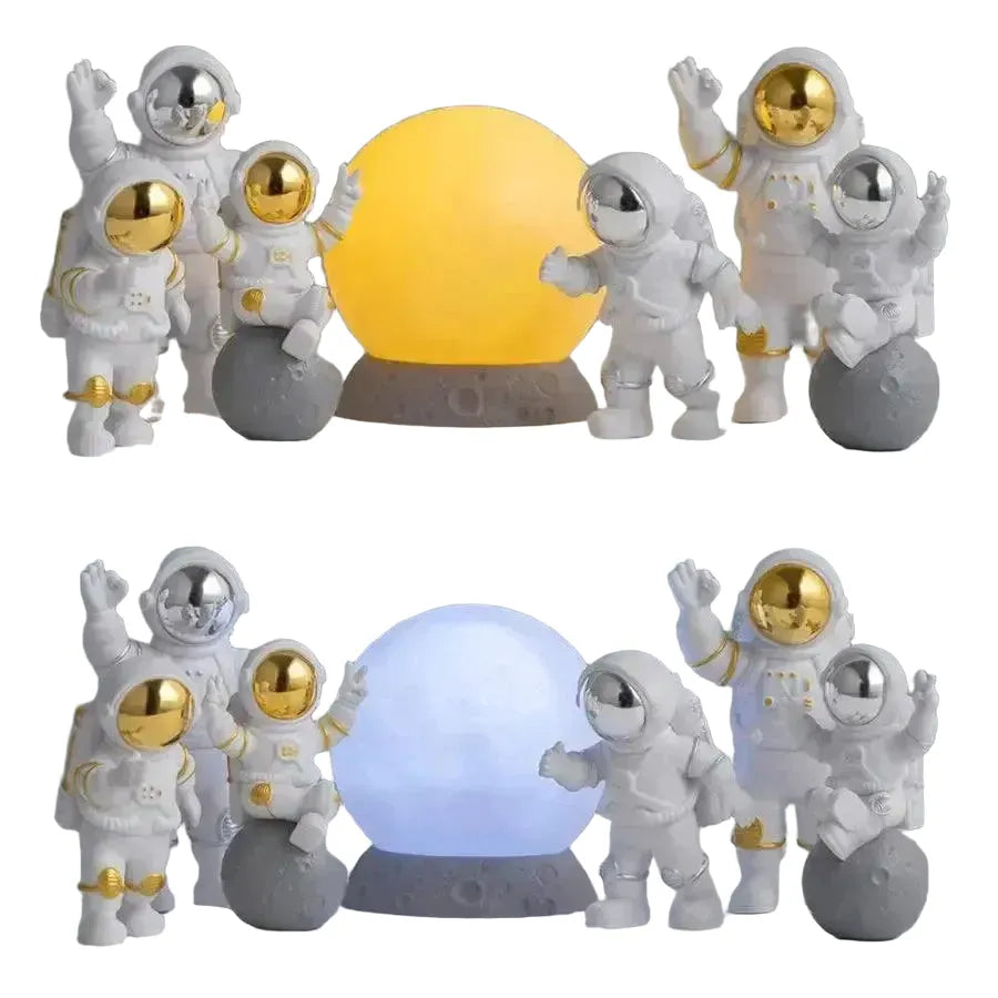 Calm Ambient Moon Lamp for Home Office — 4pcs Silver White