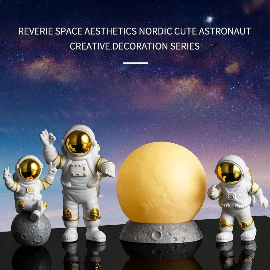 Astronaut Moon Lamp Unique Gift Whimsical Home Decor Light