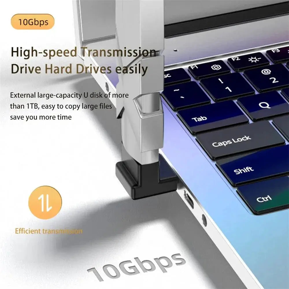 High Speed USB C Elbow Adapter For Fast Android Charging