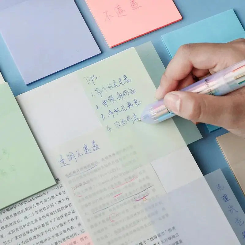 Creative Waterproof Transparent Sticky Note Pads for Office