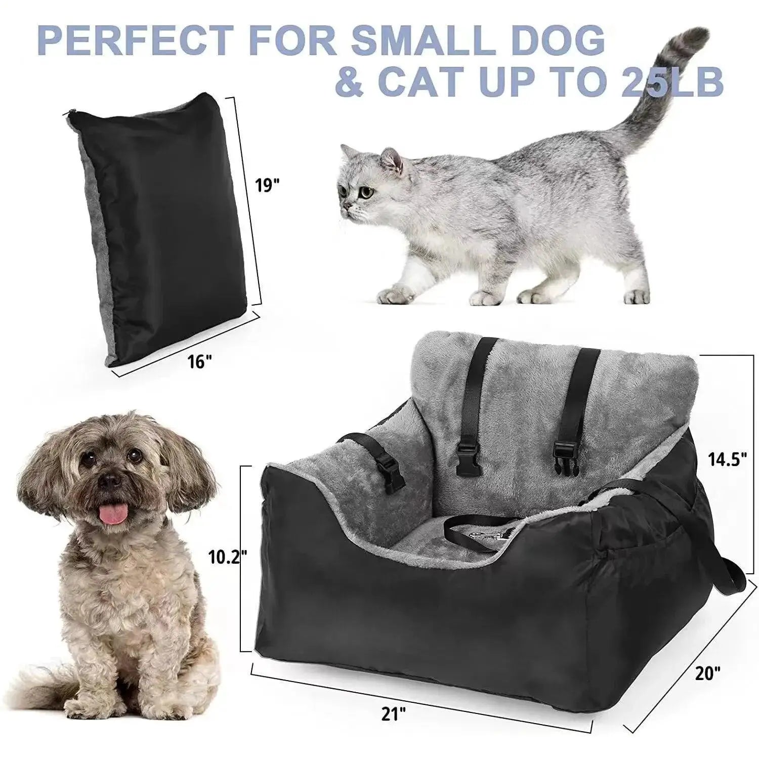 Dog Booster Car Seat Sturdy Washable Detachable Carrier