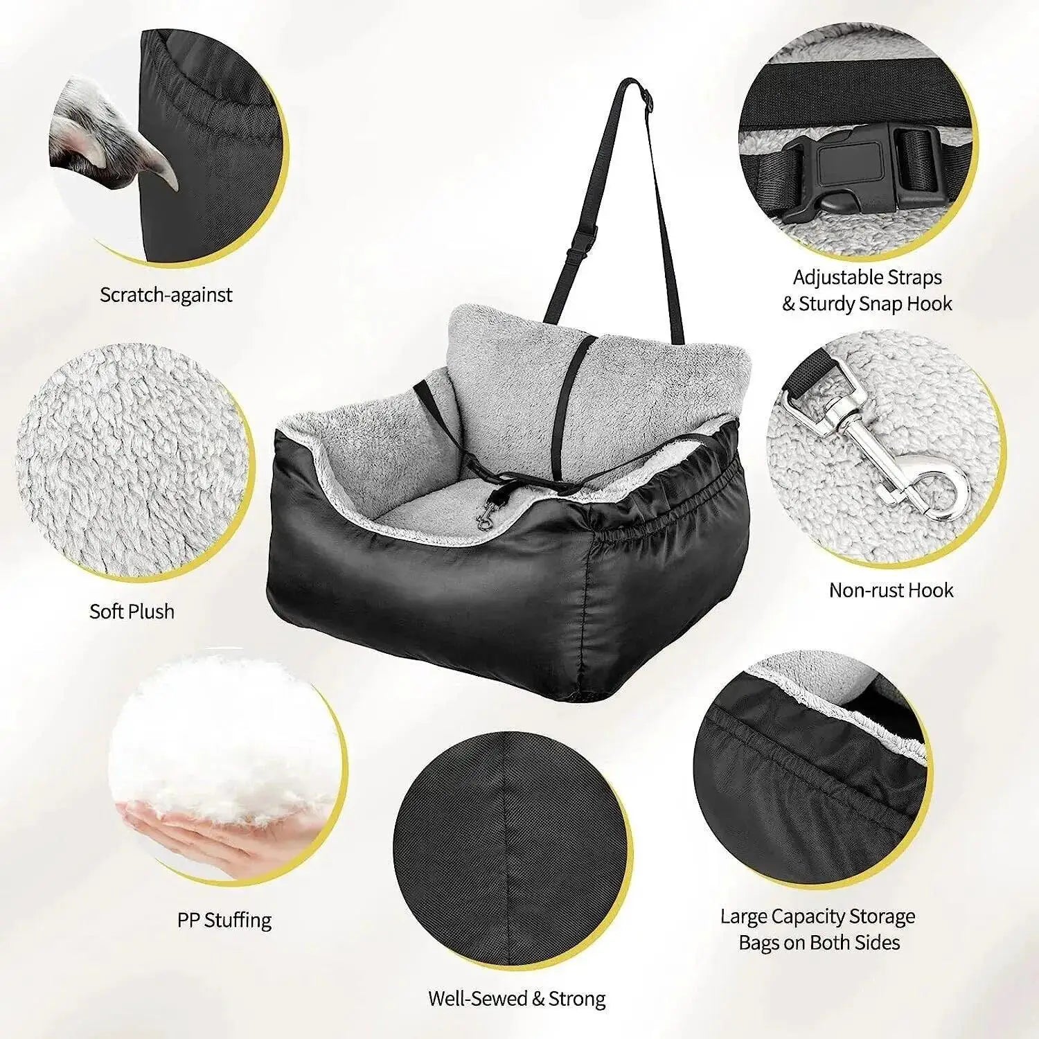 Dog Booster Car Seat Sturdy Washable Detachable Carrier