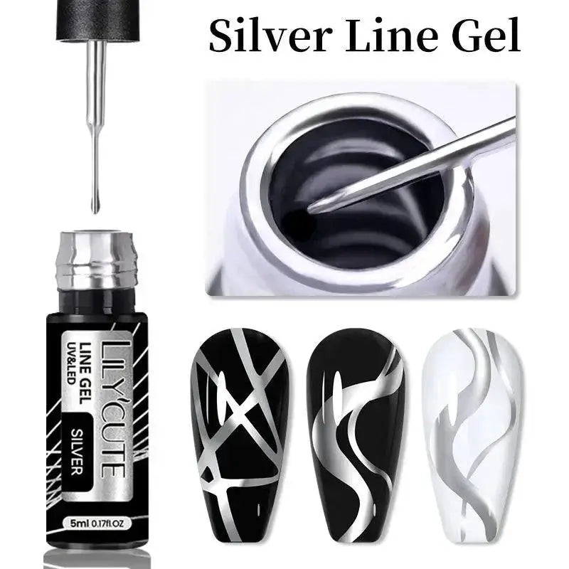 Sculpted Metal Gel Nail Polish Metallic Gold Silver Shine