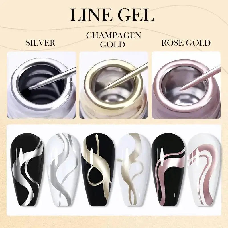Sculpted Metal Gel Nail Polish Metallic Gold Silver Shine