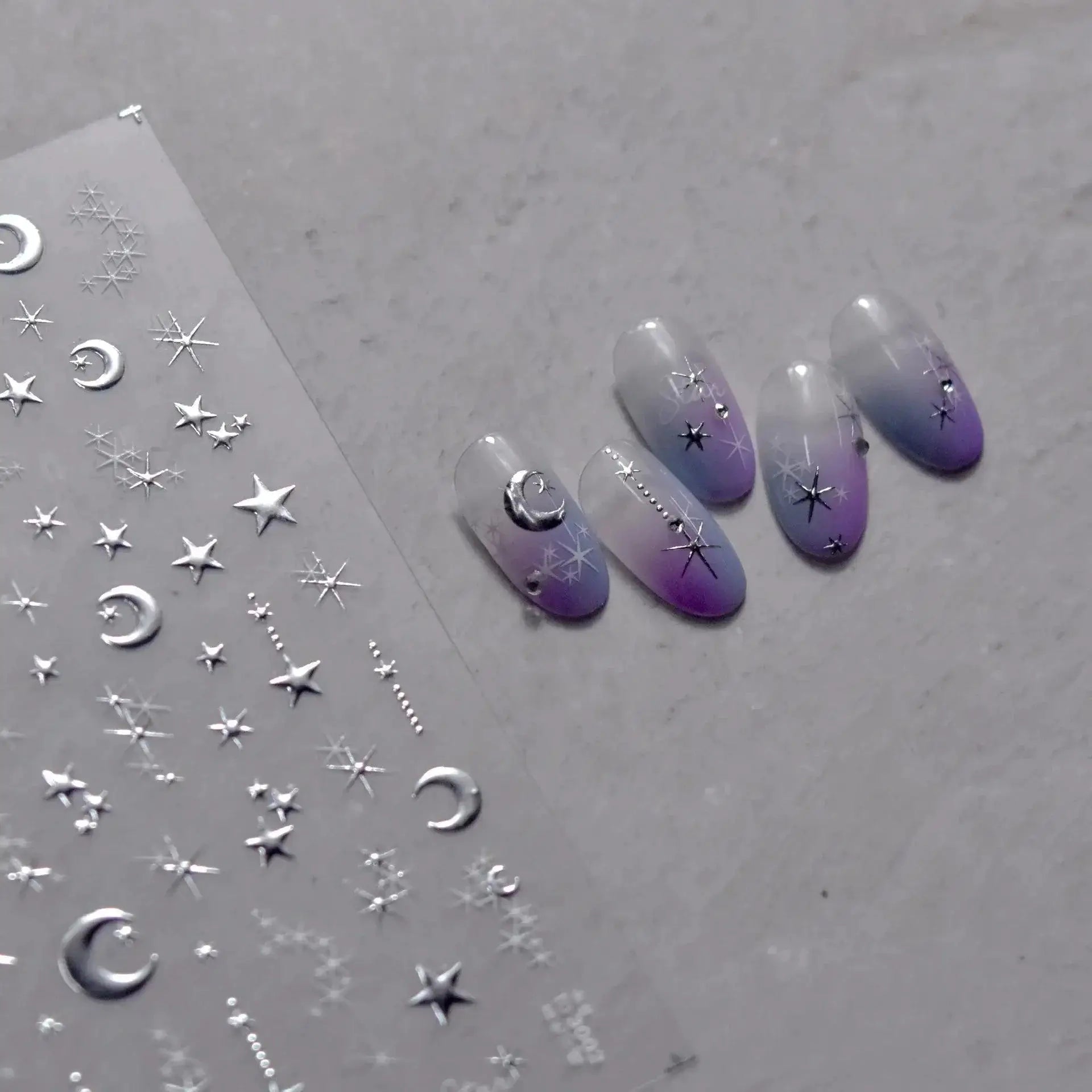 Celestial Gold Nail Art Sticker Set Sun Moon Star Designs