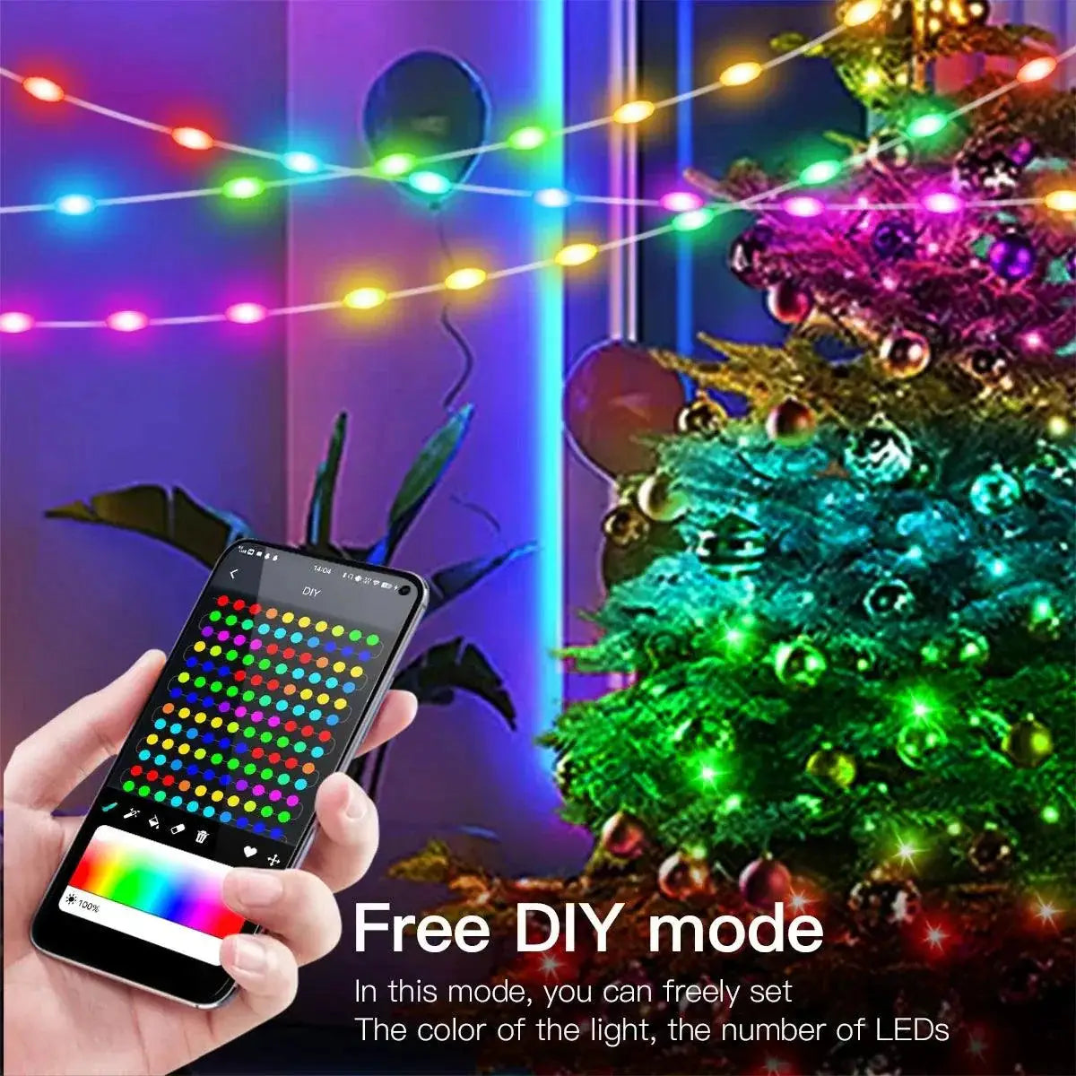 Smart Bluetooth RGB LED Fairy String Lights Waterproof Decor