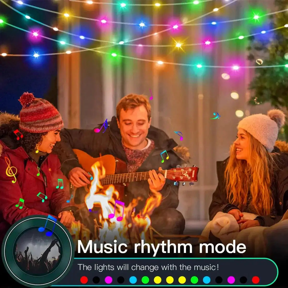 Smart Bluetooth RGB LED Fairy String Lights Waterproof Decor