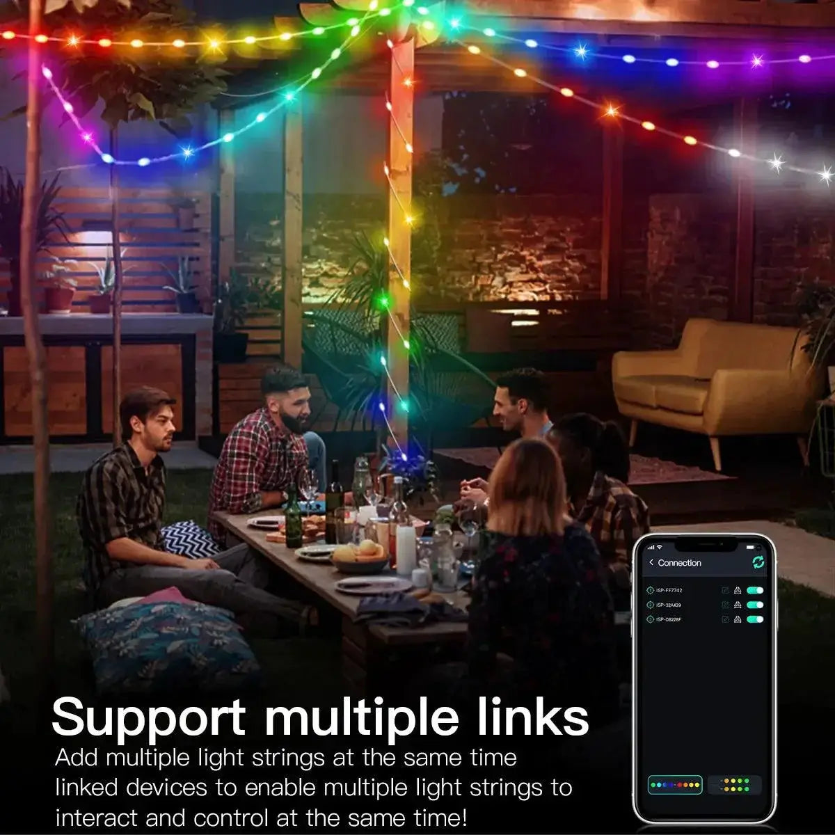 Smart Bluetooth RGB LED Fairy String Lights Waterproof Decor