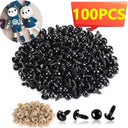 Black Plastic Safety Eyes 10mm for DIY Dolls and Crafts