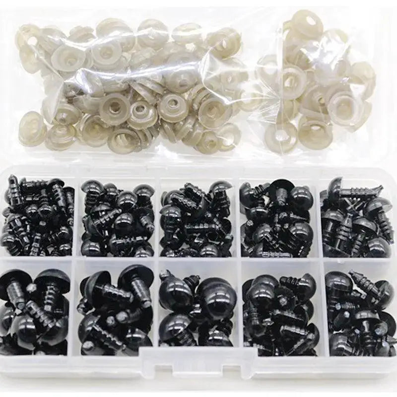 DIY Toy Making Craft Eyes Black Plastic Safety Set