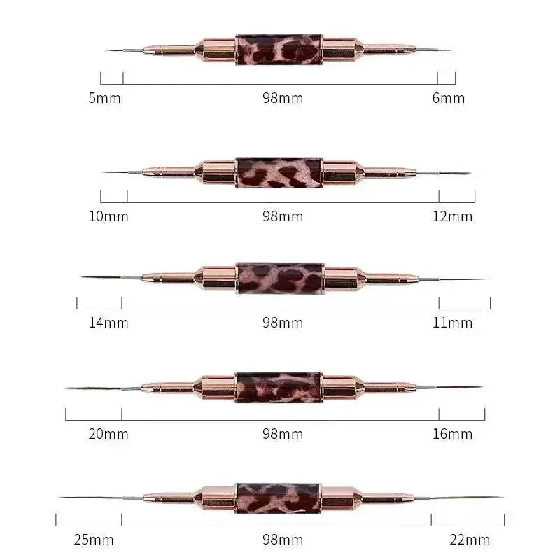Leopard Print Nail Art Brush Set For Stunning Designs