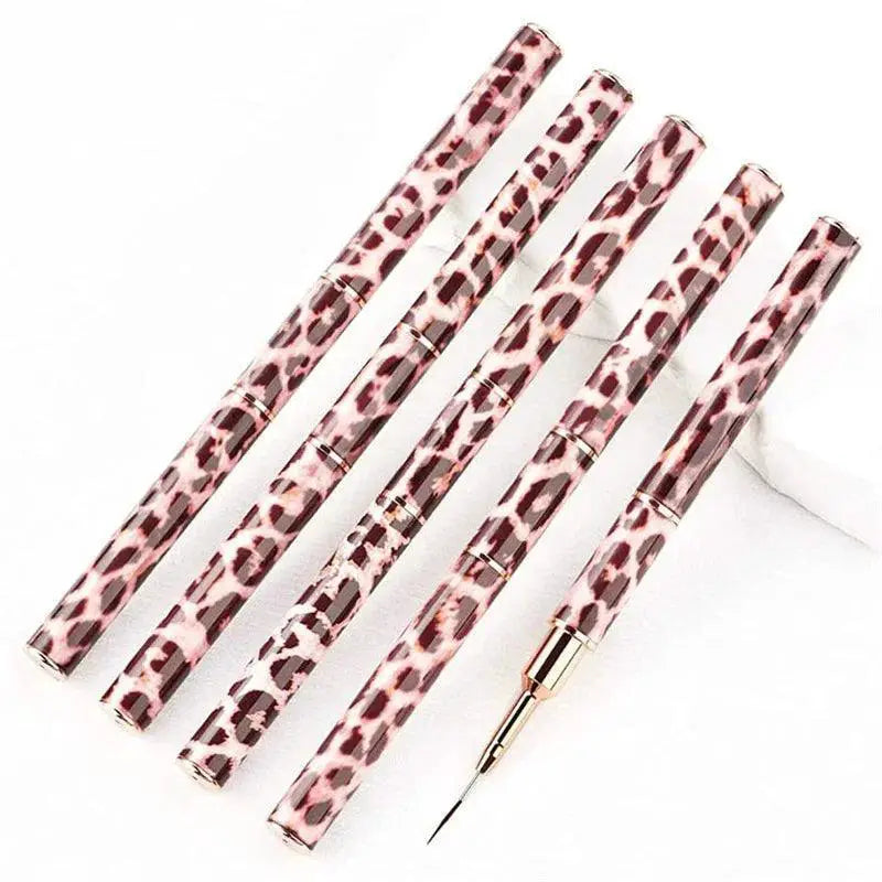 Leopard Print Nail Art Brush Set For Stunning Designs