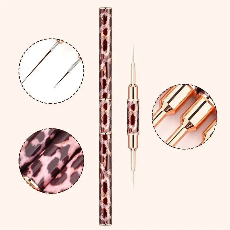Leopard Print Nail Art Brush Set For Stunning Designs