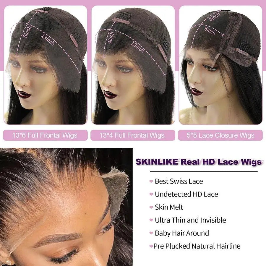 32 Inch Deep Wave HD Lace Frontal Wig 100 Percent Human Hair
