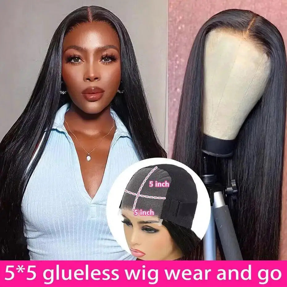 Premium Brazilian Human Hair Straight Wig With HD Lace