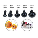 Black Plastic Safety Eyes Set For Amigurumi Crafts And Toys