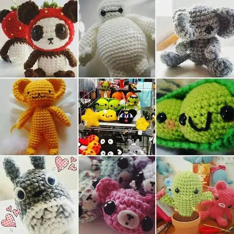 Black Plastic Safety Eyes Set For Amigurumi Crafts And Toys