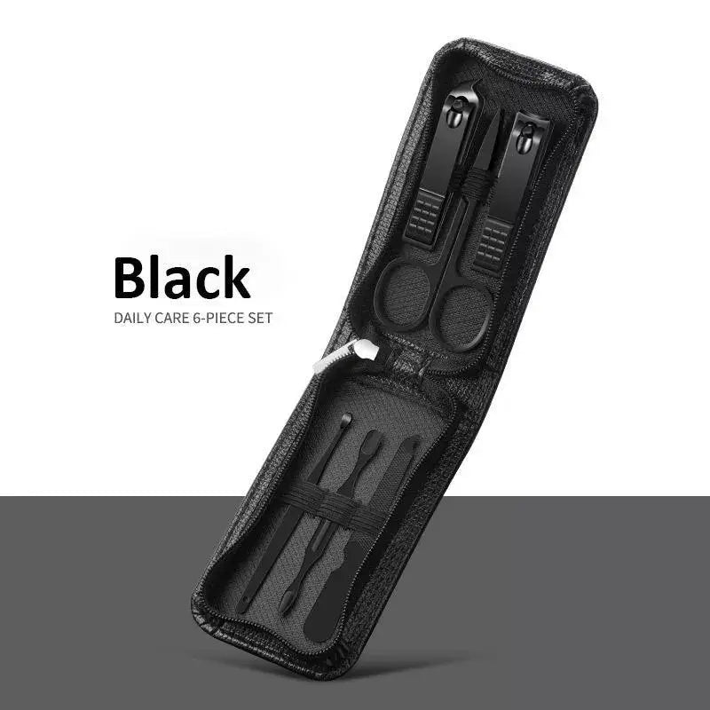 Luxury Black Manicure And Pedicure Kit Portable Nail Set