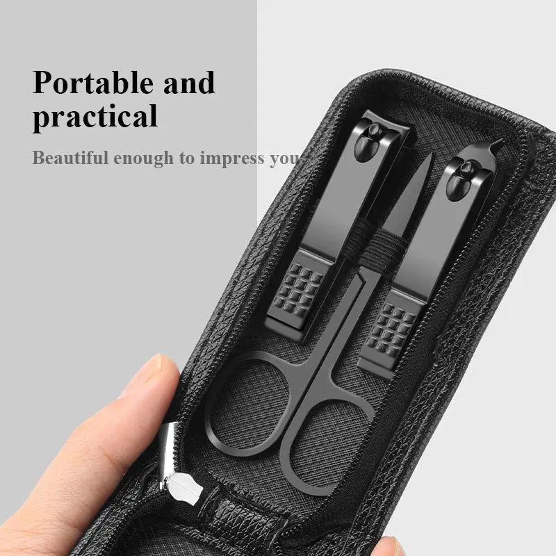 Luxury Black Manicure And Pedicure Kit Portable Nail Set