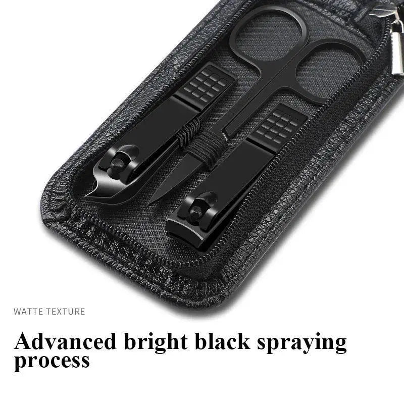 Luxury Black Manicure And Pedicure Kit Portable Nail Set