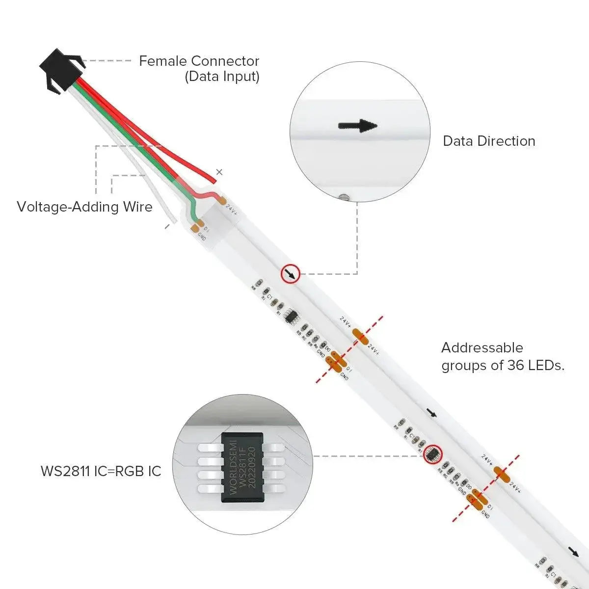 FCOB RGB LED Light Strip Dynamic Lighting For Vivid Displays