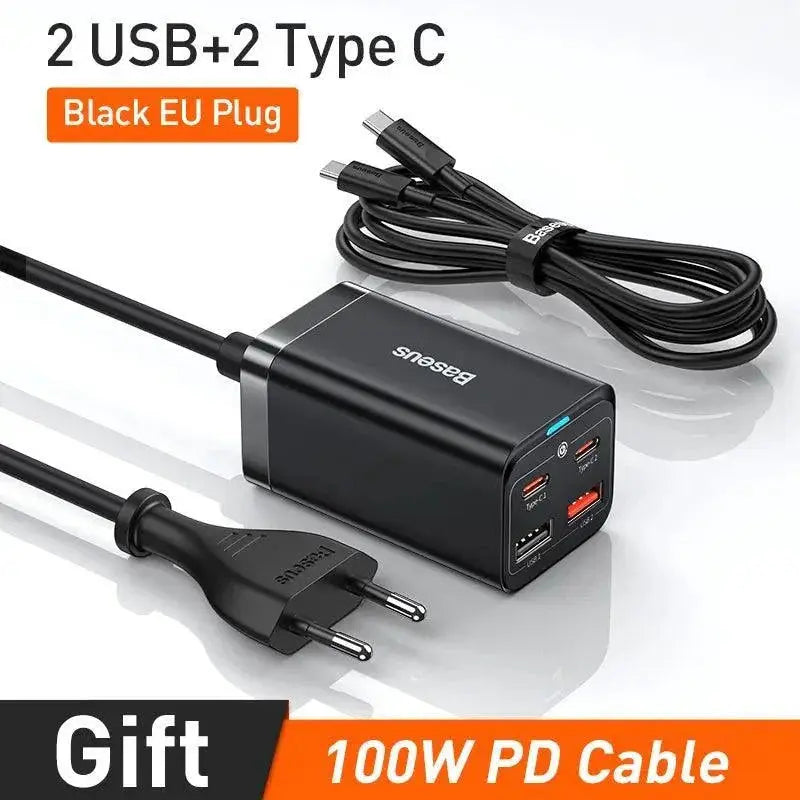 Baseus GaN Desktop Charger 100W Fast Charging Hub For USB C