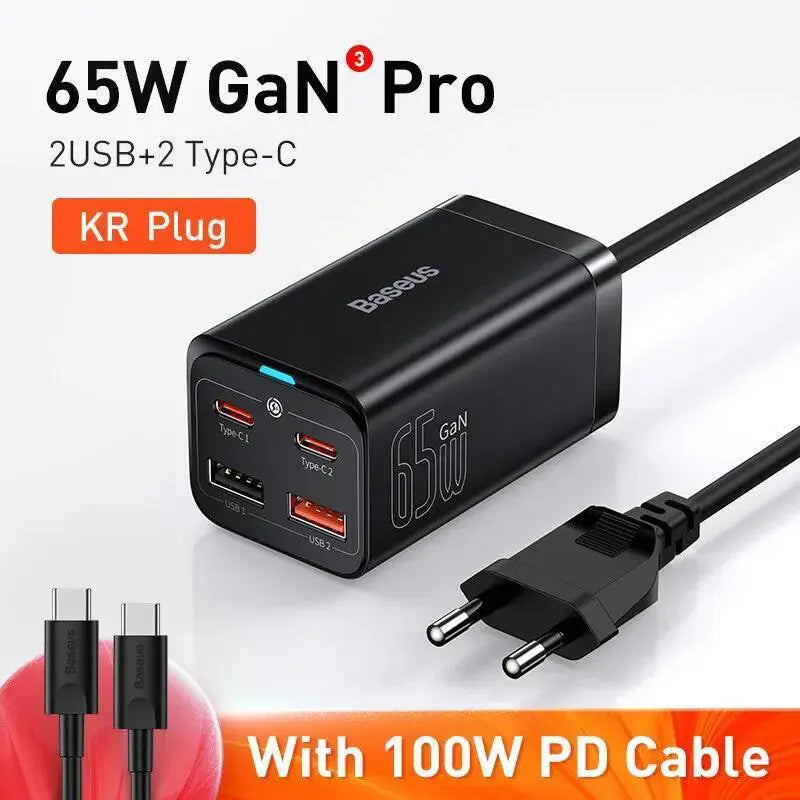 Baseus GaN Desktop Fast Charger High Speed 4 In 1 Hub