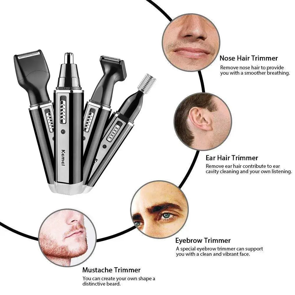 Portable Men Grooming Kit Nose Ear Beard Trimmer Travel Set