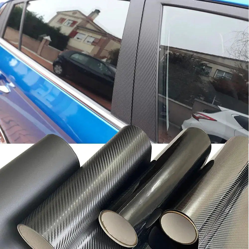 Carbon Fiber Vinyl Car Wrap Glossy Matte Black Foil Skin