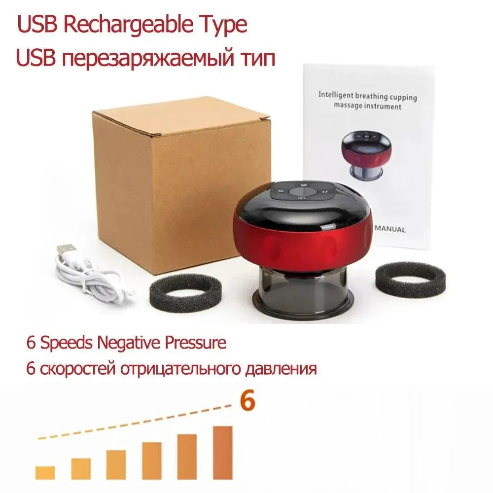 Electric Cupping Massager With Red Light Therapy Vibrator