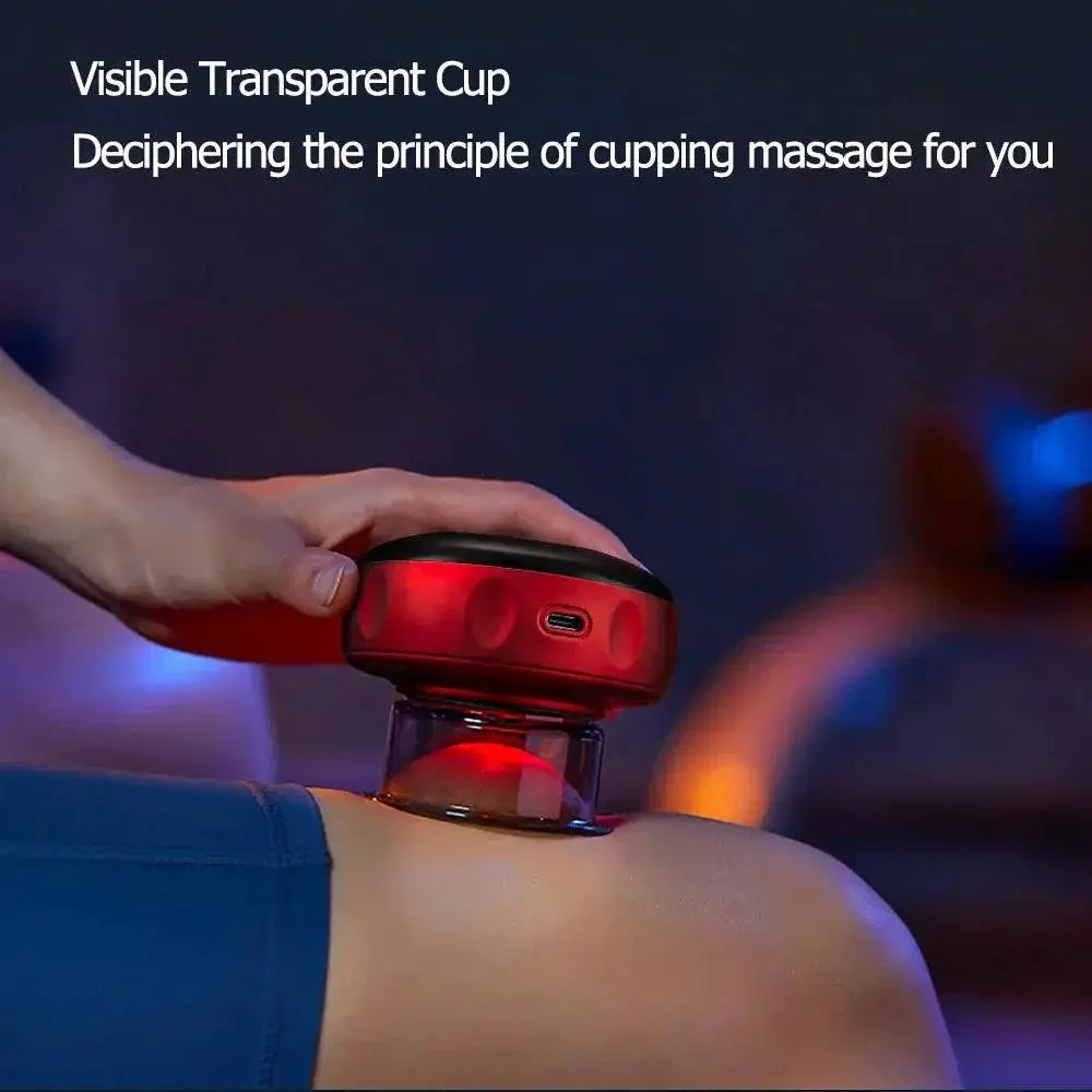 Electric Cupping Massager With Red Light Therapy Vibrator