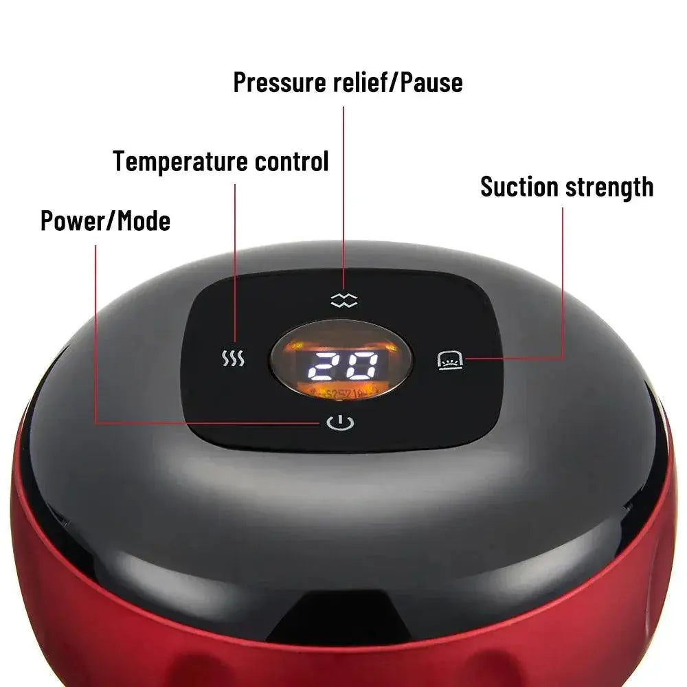 Electric Cupping Massager With Red Light Therapy Vibrator