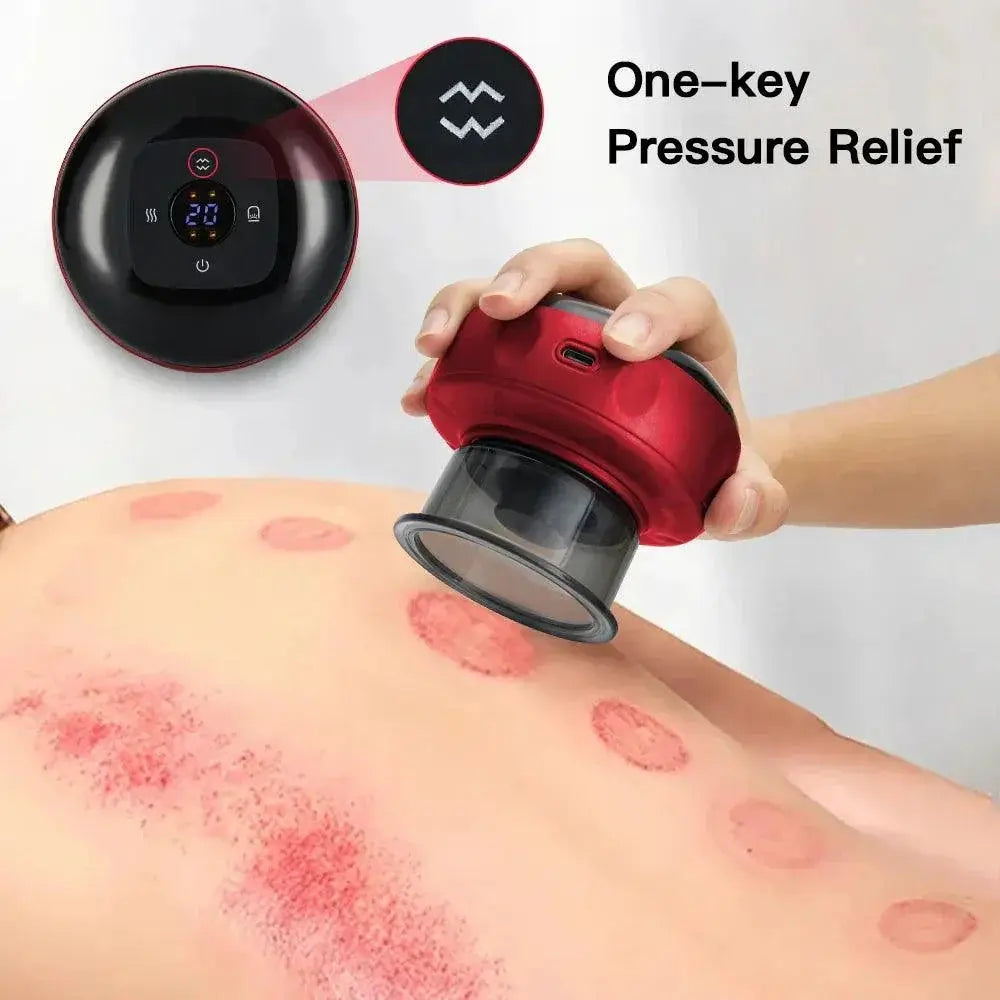 Electric Cupping Massager With Red Light Therapy Vibrator