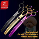 Curved Pet Grooming Shears With Stainless Steel Blades