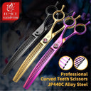 Curved Pet Grooming Shears With Stainless Steel Blades