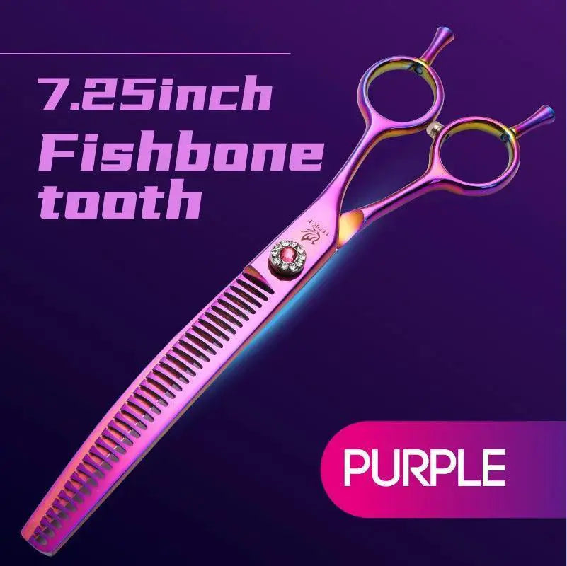 Curved Pet Grooming Shears With Stainless Steel Blades