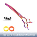 Curved Pet Grooming Shears With Stainless Steel Blades