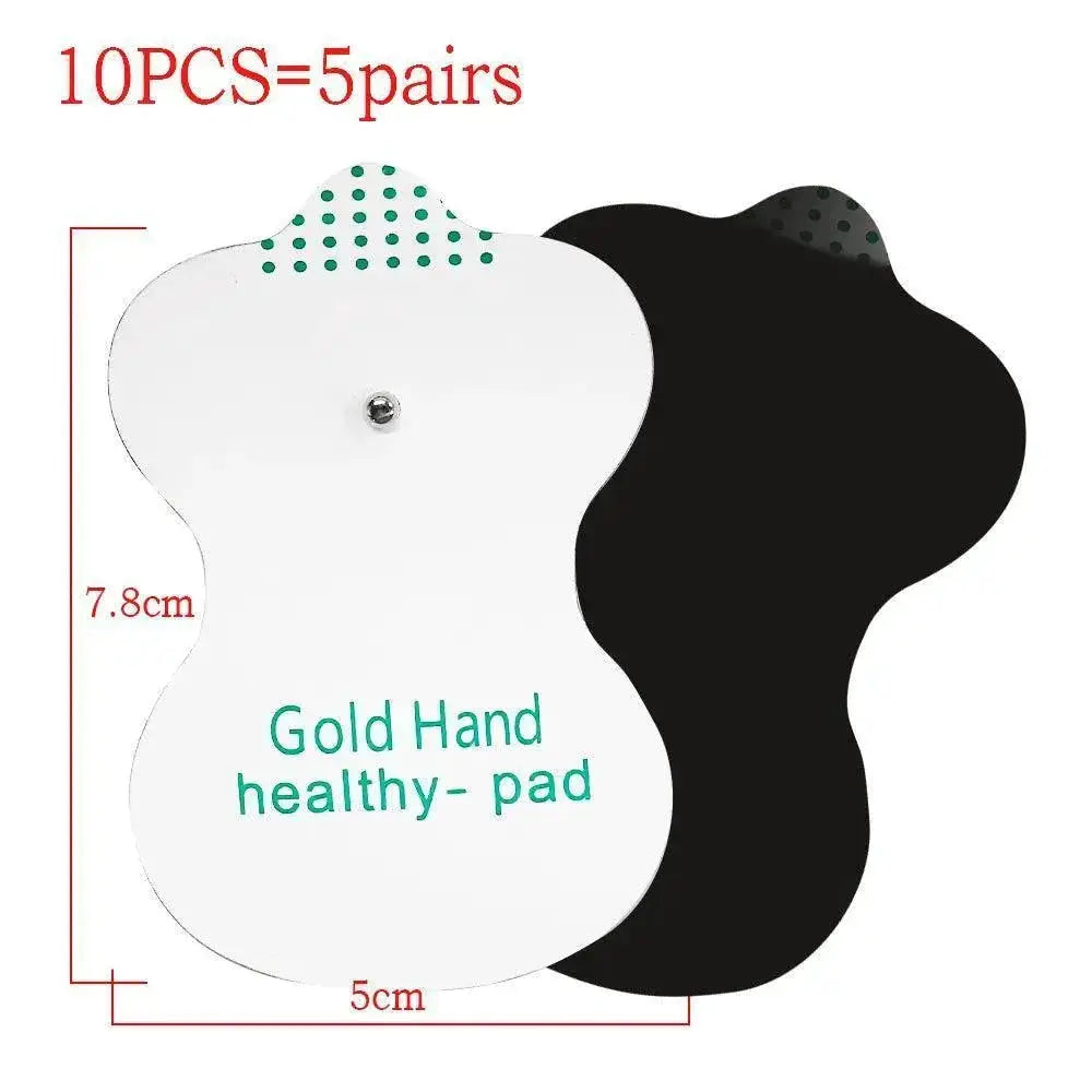 Electrode gel pads for TENS physiotherapy machine, black and white, Gold Hand healthy pad, OurLum.com