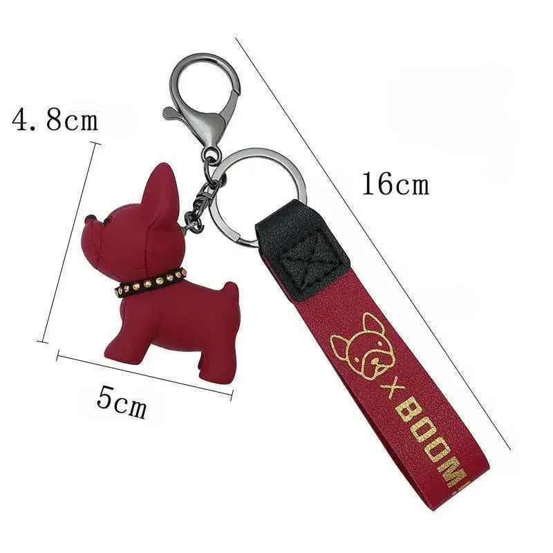 French Bulldog Leather Keychain For Men Stylish Accessory